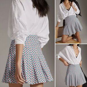 Anthropologie Pleated Skirt Colorful Women's Size Small